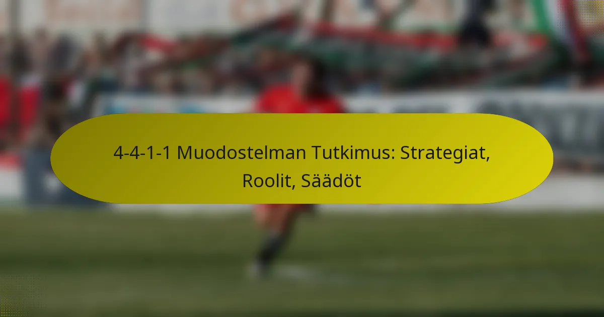 4-4-1-1 Muodostelman Tutkimus: Strategiat, Roolit, Säädöt