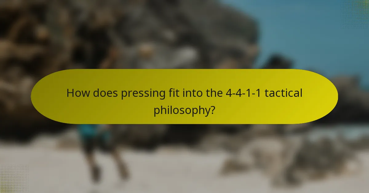 How does pressing fit into the 4-4-1-1 tactical philosophy?