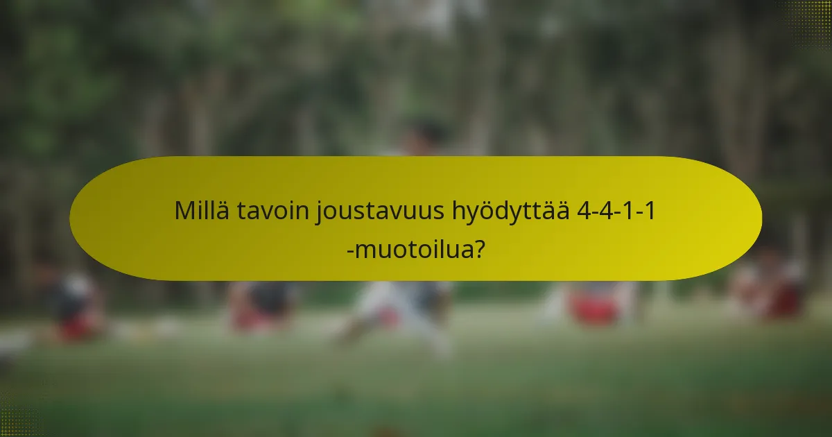 Millä tavoin joustavuus hyödyttää 4-4-1-1 -muotoilua?