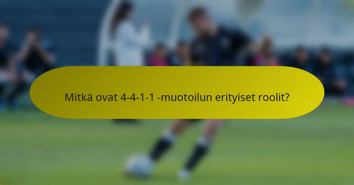 Mitkä ovat 4-4-1-1 -muotoilun erityiset roolit?