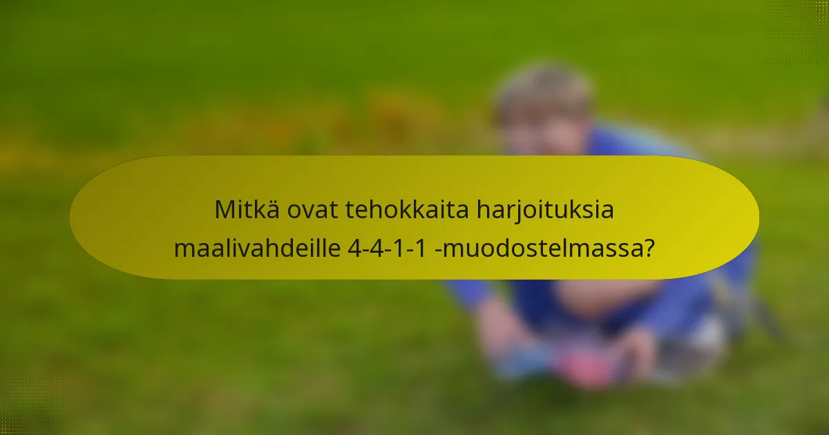 Mitkä ovat tehokkaita harjoituksia maalivahdeille 4-4-1-1 -muodostelmassa?