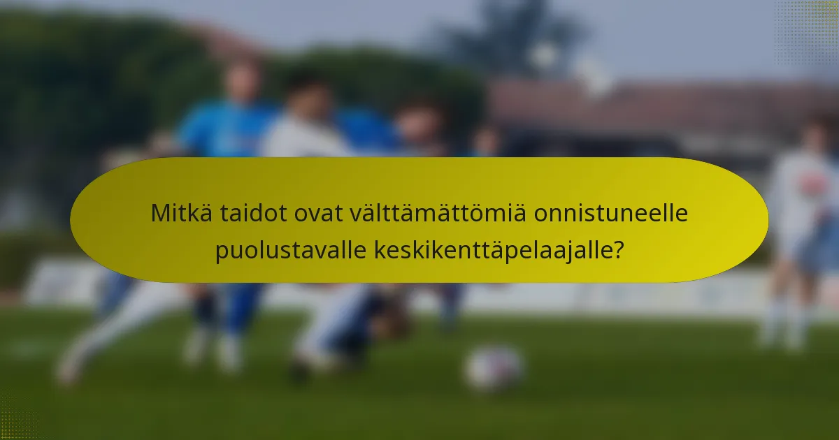Mitkä taidot ovat välttämättömiä onnistuneelle puolustavalle keskikenttäpelaajalle?